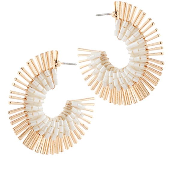 Beaded Sunburst Hoops - Picture 2 of 2